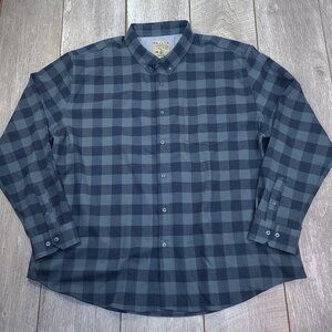 RSVLTS x Borland Flannel Mens Blue Check Shirt Size 3XL Long Sleeve Button Top